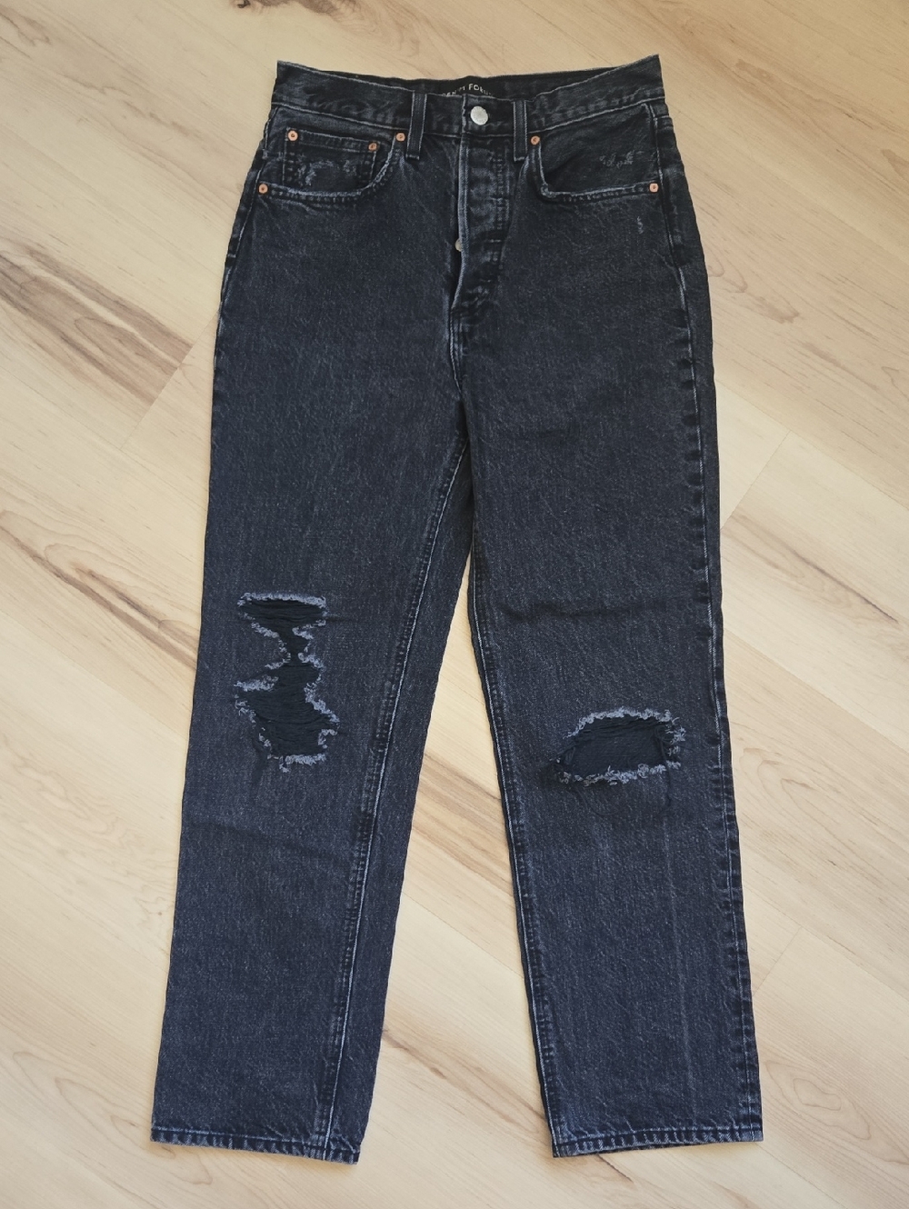 Denim Forum The Toni High Rise Loose 29L Jeans, Black, Size 26